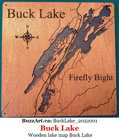 Wooden lake map Buck Lake